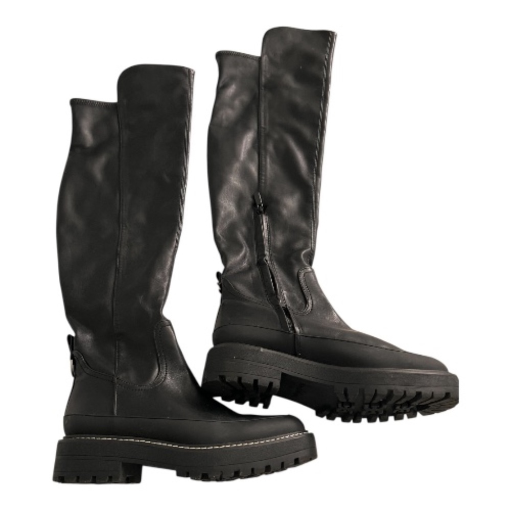 Over the Knee Black Vegan leather Platform Boots by Sam Edelman, size 8, NWOT